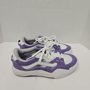Vans Men's Purple and White Sneakers